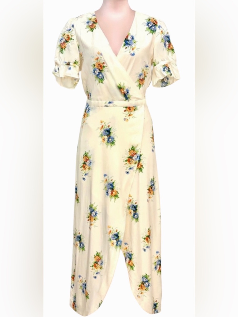 Madewell Ruffle Sleeve Maxi Dress 
Classic Corsage Size 4 Floral Faux Wrap
